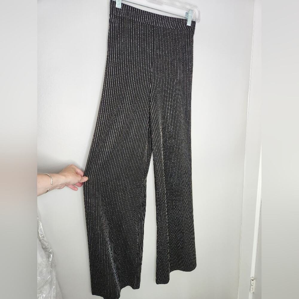 Stretchy wide leg pin stripe pants